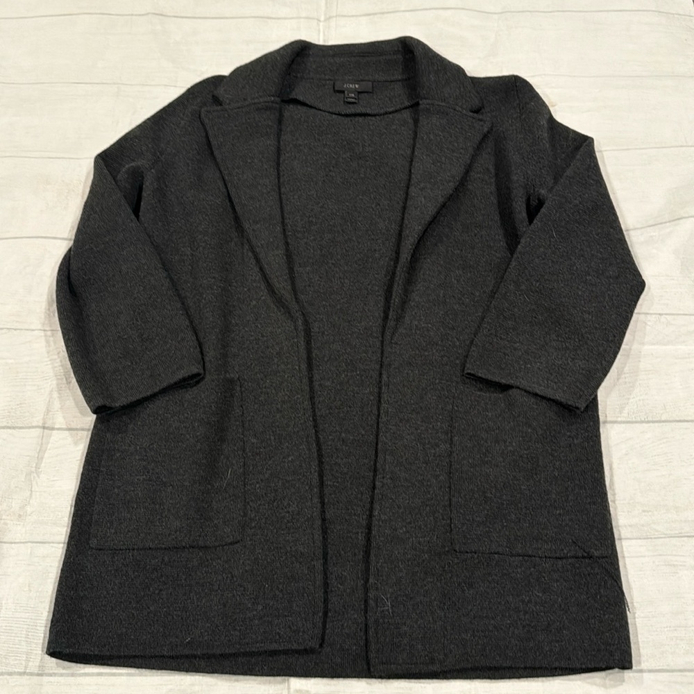 J Crew Merino EUC XXS Sweater Blazer dark Gray